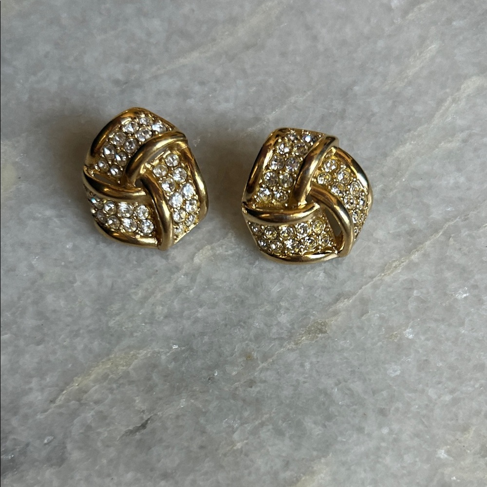 Elegant Gold and Silver Knot Earrings